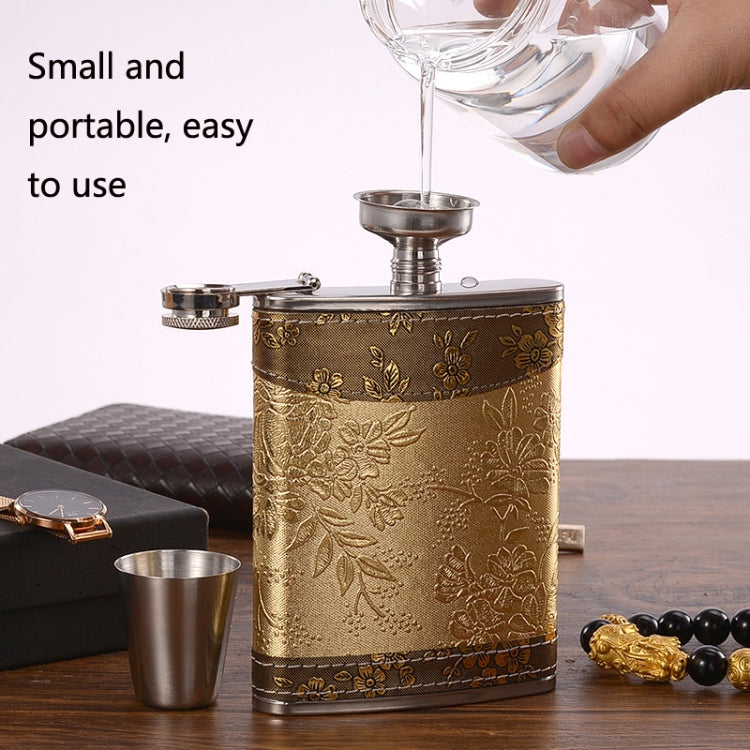 Portable Stainless Steel Hip Flask Set With Wine Glass Funnel, Style:, 8OZ New Jack Patch Core, 8OZ Old Jack Patch Core, 8OZ Old Man Patch Core, 8OZ Yellow Floral Pattern Core, 7OZ Black Leather Jack Gray, 7OZ Yellow Leather Jack Old Man Gray����������...