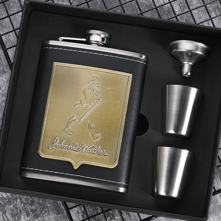 Portable Stainless Steel Hip Flask Set With Wine Glass Funnel, Style:, 8OZ New Jack Patch Core, 8OZ Old Jack Patch Core, 8OZ Old Man Patch Core, 8OZ Yellow Floral Pattern Core, 7OZ Black Leather Jack Gray, 7OZ Yellow Leather Jack Old Man Gray����������...