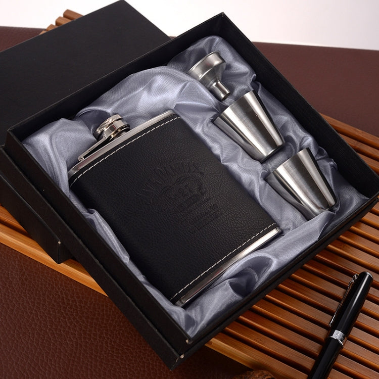 Portable Stainless Steel Hip Flask Set With Wine Glass Funnel, Style:, 8OZ New Jack Patch Core, 8OZ Old Jack Patch Core, 8OZ Old Man Patch Core, 8OZ Yellow Floral Pattern Core, 7OZ Black Leather Jack Gray, 7OZ Yellow Leather Jack Old Man Gray����������...