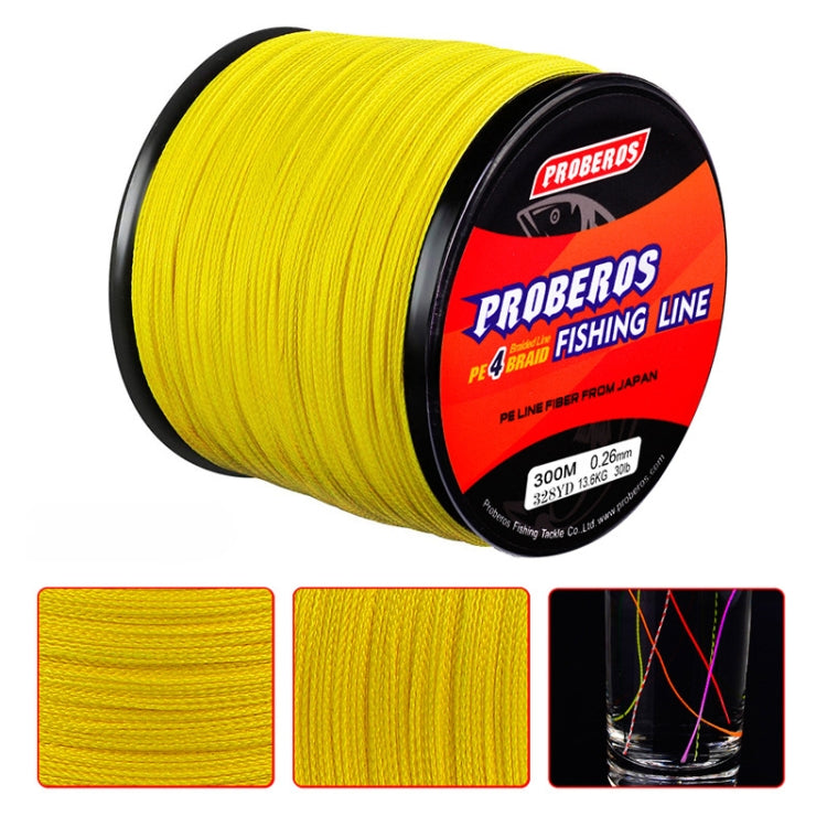 PROBEROS 4 Edited 300M Fish Line, 2.5 / 30LB, 3.0 / 35LB, 4.0 / 40LB, 5.0 / 50LB, 6.0 / 60LB, 7.0 / 70lb