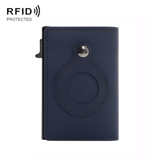 Anti-Theft Positioning Wallet Men Card Holder Mini Wallets For AirTag 2nd Gen / AirTag 1st Gen, Cowhide Blue, Cowhide Black, Cowhide Brown, Cowhide Dark Brown, Cowhide Carbon Fiber