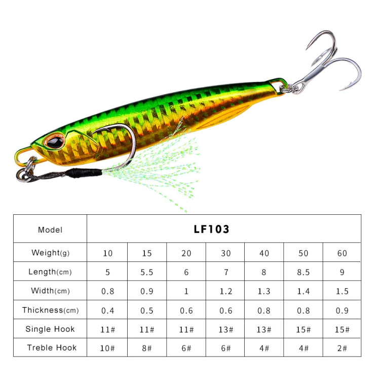 PROBEROS LF103 Simulation Metal Sea Fishing Bait, 10g, 15g, 20g, 30g