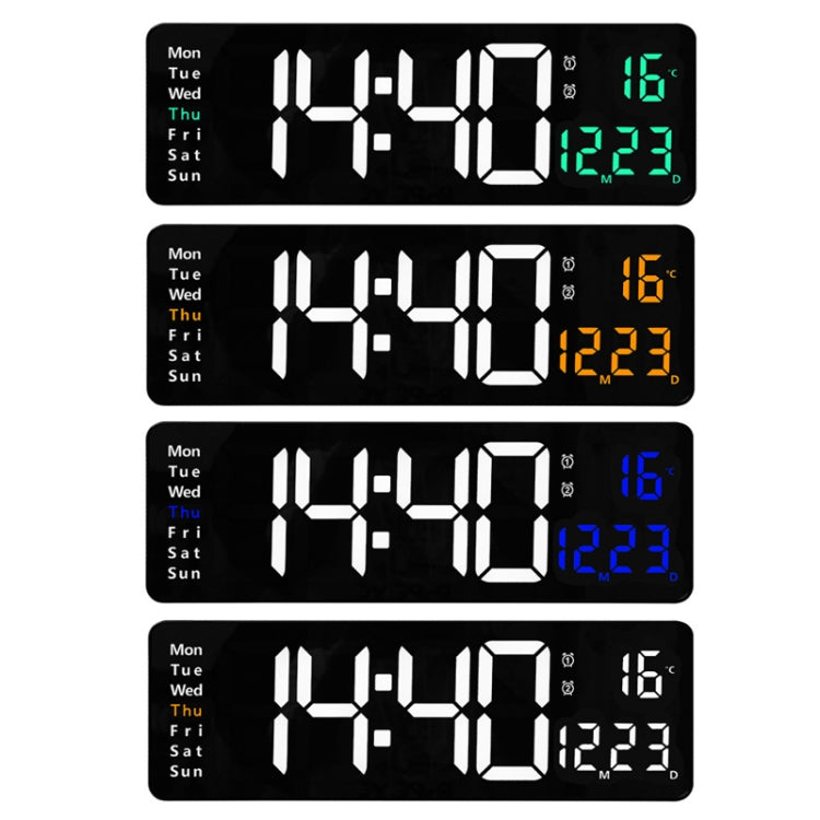 6626 Living Room Wall-Mounted Large Screen Display LED Digital Clock, 16 Inch Orange Temperature, 16 Inch Green Temperature, 16 Inch White Temperature