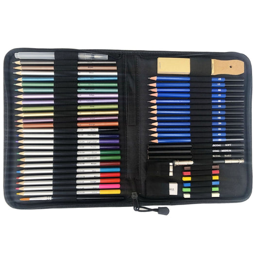 51 PCS / Set YOVER Sketch Pencil Set Water Soluble Color Lead Art Painting Kit, YW-PMN051-01