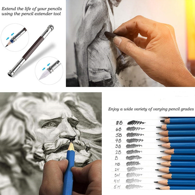 51 PCS / Set YOVER Sketch Pencil Set Water Soluble Color Lead Art Painting Kit, YW-PMN051-01