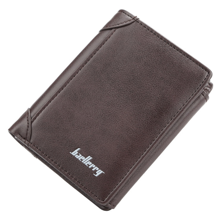 Baellerry D1307 Men Vertical Multi-card Tri-fold Small Wallet Thin Buckle Coin Purse