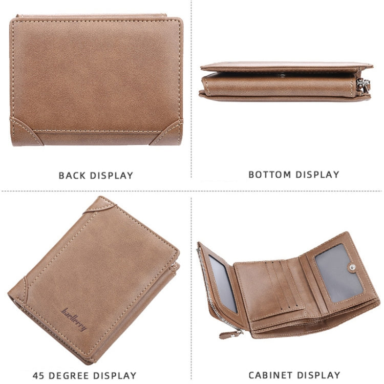 Baellerry D1307 Men Vertical Multi-card Tri-fold Small Wallet Thin Buckle Coin Purse