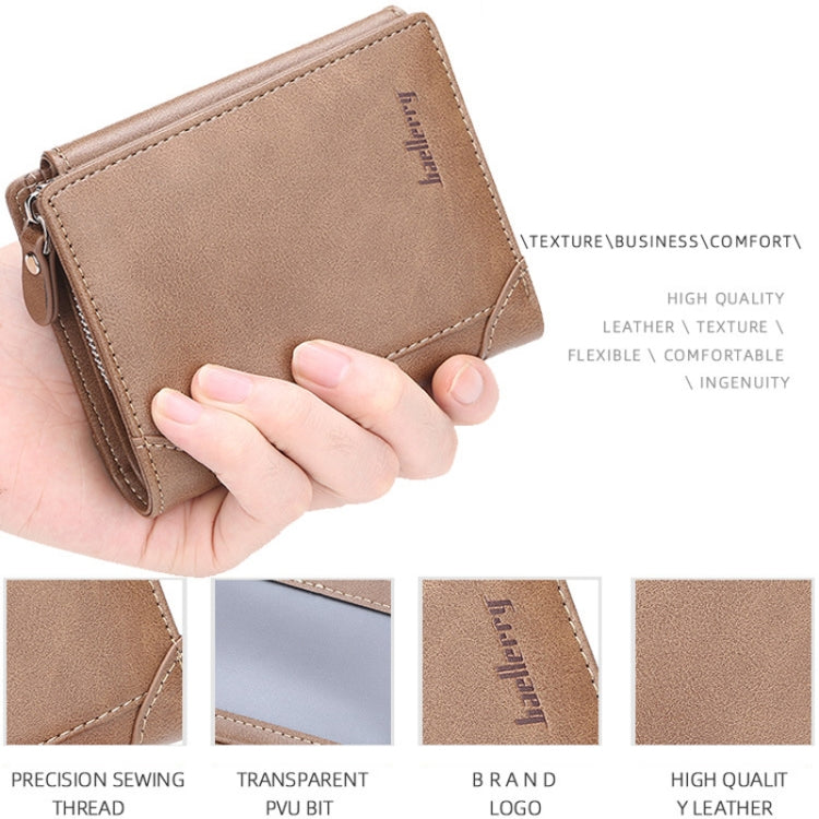 Baellerry D1307 Men Vertical Multi-card Tri-fold Small Wallet Thin Buckle Coin Purse