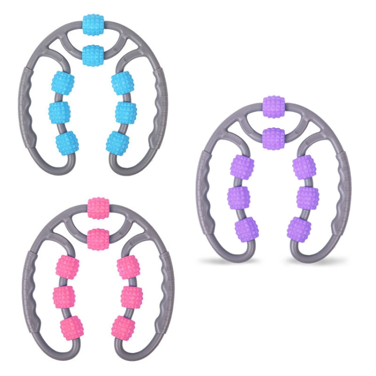 Eight Round Yoga Training Roller Ring-Shaped Leg Massager, 8-wheel Ring Purple, 8-wheel Ring Blue