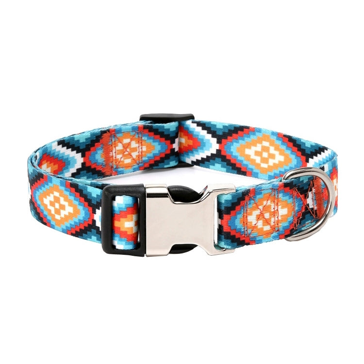 Pet Ethnic Style Polyester Cotton Print Pattern Collar, Size:, S: 1.5x27-43cm, M: 2.0x32-52cm, L: 2.5x38-61cm