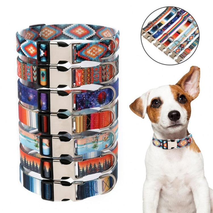 Pet Ethnic Style Polyester Cotton Print Pattern Collar, Size:, XL: 2.5x43-71cm