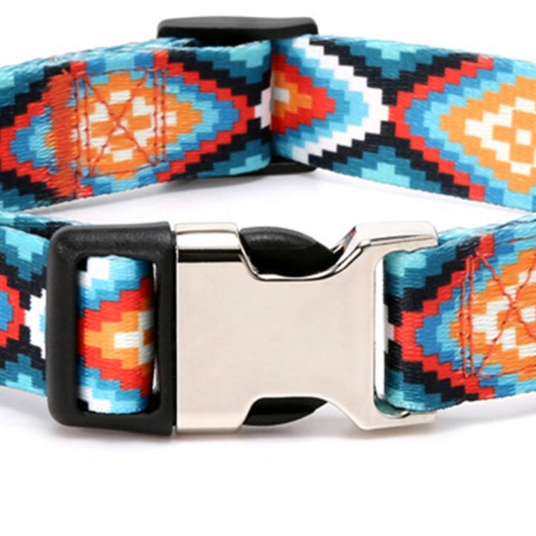 Pet Ethnic Style Polyester Cotton Print Pattern Collar, Size:, S: 1.5x27-43cm, M: 2.0x32-52cm, L: 2.5x38-61cm