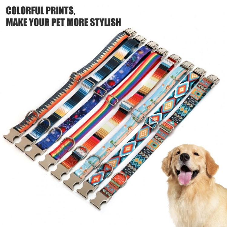 Pet Ethnic Style Polyester Cotton Print Pattern Collar, Size:, XL: 2.5x43-71cm