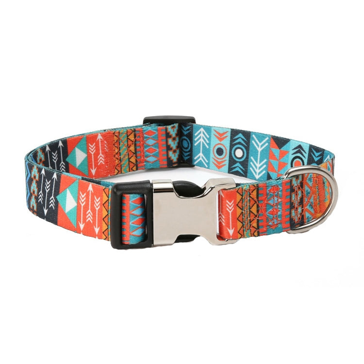 Pet Ethnic Style Polyester Cotton Print Pattern Collar, Size:, XL: 2.5x43-71cm