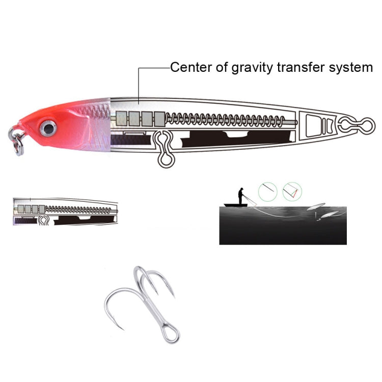 2 PCS CH79 Hard Bait Long Casting Sinking Pencil False Lure, Specification:, 10.4cm 18g