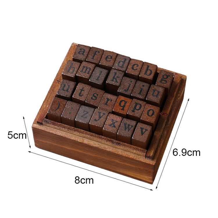E13 28PCS/Set Vintage Wooden Alphabet and Number Diary Handbook DIY Stamps, Regular Capital, Regular Lowercase, Cursive Capital, Cursive Lowercase, Digital Weather