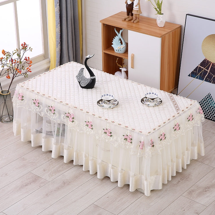 Simple Fabric Lace Rectangular Tablecloth, 75x140cm, 80x130cm, 80x140cm