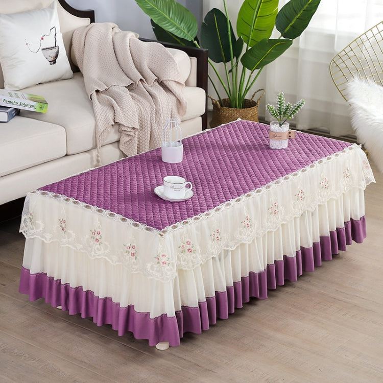 Simple Fabric Lace Rectangular Tablecloth, 75x140cm, 80x130cm, 80x140cm