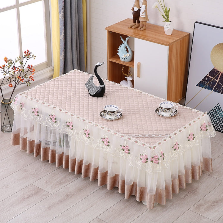 Simple Fabric Lace Rectangular Tablecloth, 75x140cm, 80x130cm, 80x140cm