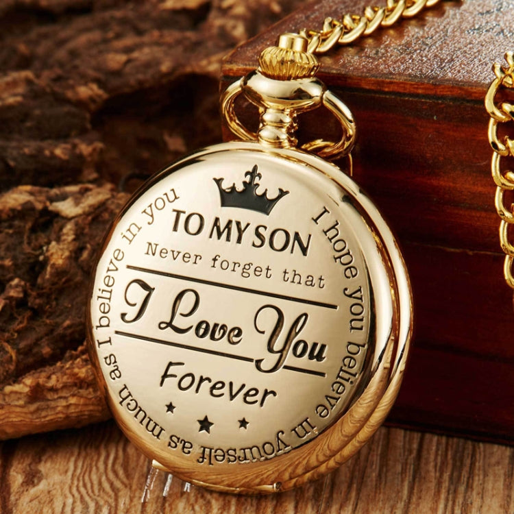 Engraved Vintage Commemorative Quartz Pocket Watch Round Watch, Style