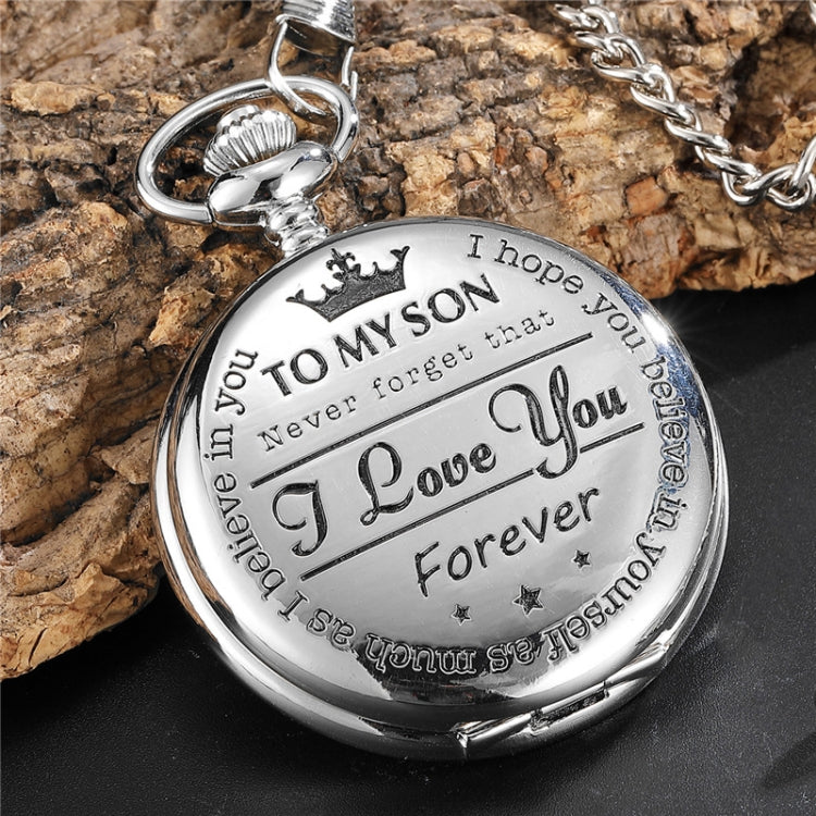 Engraved Vintage Commemorative Quartz Pocket Watch Round Watch, Style