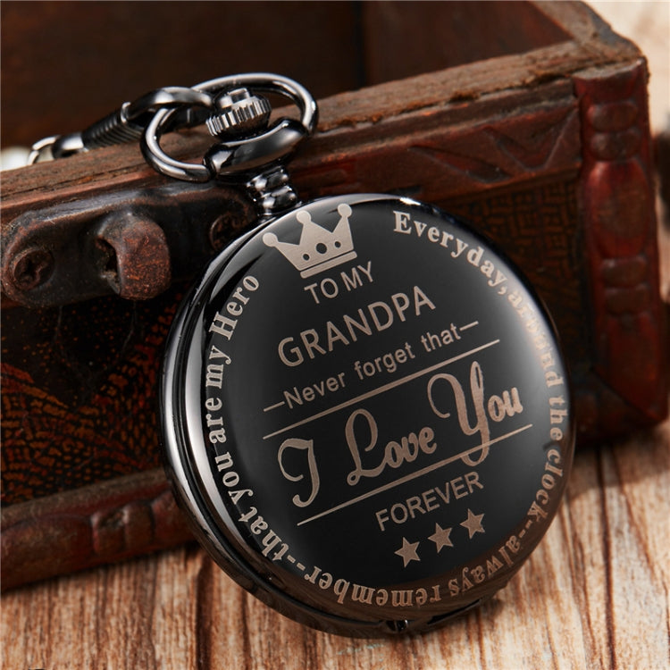 Engraved Vintage Commemorative Quartz Pocket Watch Round Watch, Style