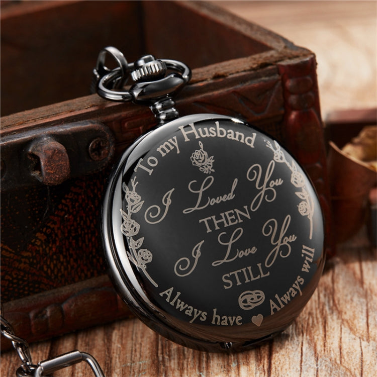 Engraved Vintage Commemorative Quartz Pocket Watch Round Watch, Style