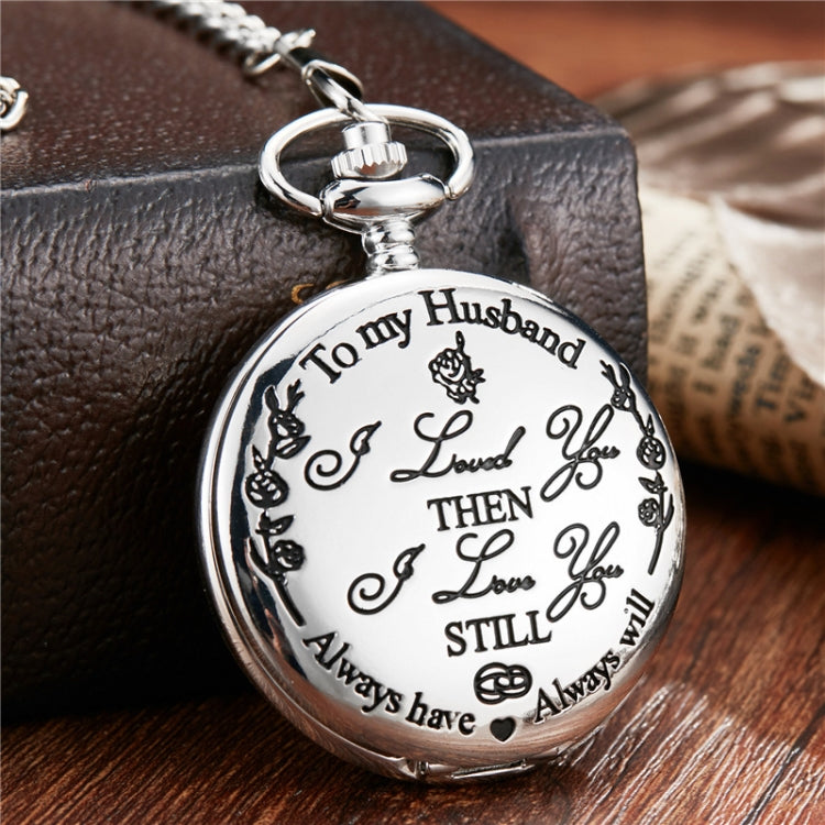 Engraved Vintage Commemorative Quartz Pocket Watch Round Watch, Style