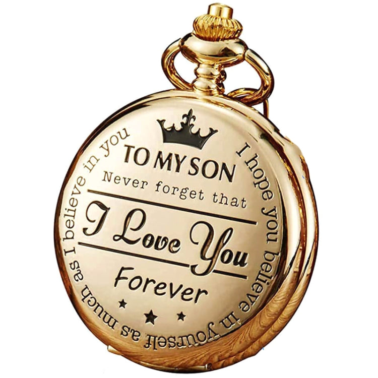 Engraved Vintage Commemorative Quartz Pocket Watch Round Watch, Style