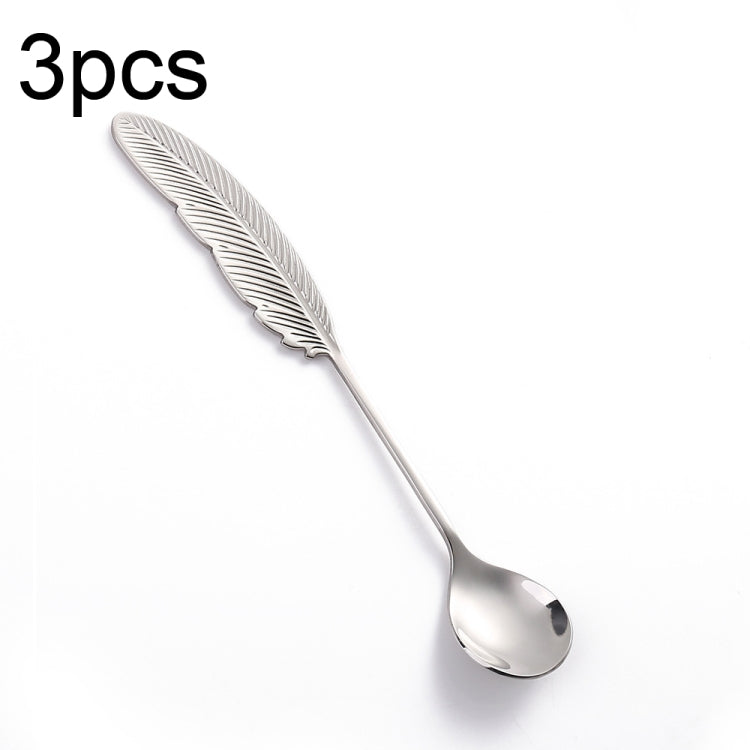 304 Stainless Steel Feather Spoon Fork Literary Tableware,Style:, 3pcs Spoon-True Color, 3pcs Fork-True Color, 3pcs Spoon-Titanium Gold, 3pcs Fork-Titanium Gold, 3pcs Spoon-Dazzle, 3pcs Fork-Dazzle, 2 In 1 True Color -Pink Box, 2 In 1 True Color- Blue ...