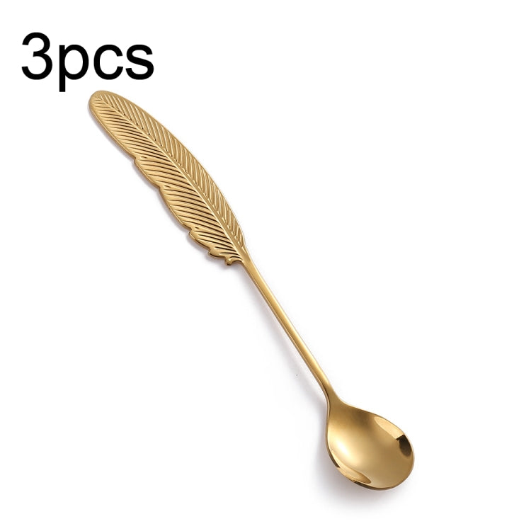 304 Stainless Steel Feather Spoon Fork Literary Tableware,Style:, 3pcs Spoon-True Color, 3pcs Fork-True Color, 3pcs Spoon-Titanium Gold, 3pcs Fork-Titanium Gold, 3pcs Spoon-Dazzle, 3pcs Fork-Dazzle, 2 In 1 True Color -Pink Box, 2 In 1 True Color- Blue ...