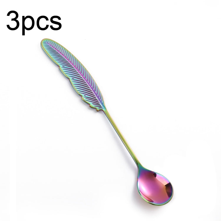 304 Stainless Steel Feather Spoon Fork Literary Tableware,Style:, 3pcs Spoon-True Color, 3pcs Fork-True Color, 3pcs Spoon-Titanium Gold, 3pcs Fork-Titanium Gold, 3pcs Spoon-Dazzle, 3pcs Fork-Dazzle, 2 In 1 True Color -Pink Box, 2 In 1 True Color- Blue ...