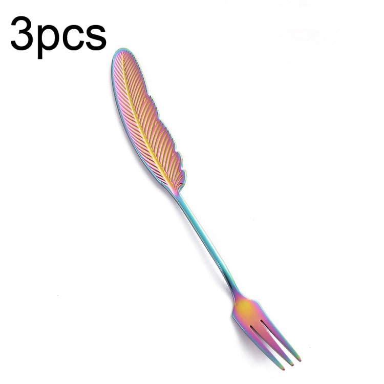304 Stainless Steel Feather Spoon Fork Literary Tableware,Style:, 3pcs Spoon-True Color, 3pcs Fork-True Color, 3pcs Spoon-Titanium Gold, 3pcs Fork-Titanium Gold, 3pcs Spoon-Dazzle, 3pcs Fork-Dazzle, 2 In 1 True Color -Pink Box, 2 In 1 True Color- Blue ...