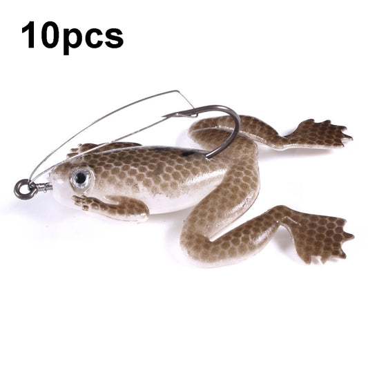 HENGJIA FO100 10pcs Anti-Hanging Bottom Floating Frog Black Fish Fake Bait Thunder Frog Bait, FO100 (Gray Black), FO100 (Dark Green), FO100 (Light Green)