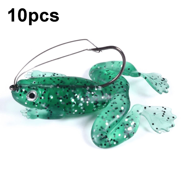 HENGJIA FO100 10pcs Anti-Hanging Bottom Floating Frog Black Fish Fake Bait Thunder Frog Bait, FO100 (Gray Black), FO100 (Dark Green), FO100 (Light Green)