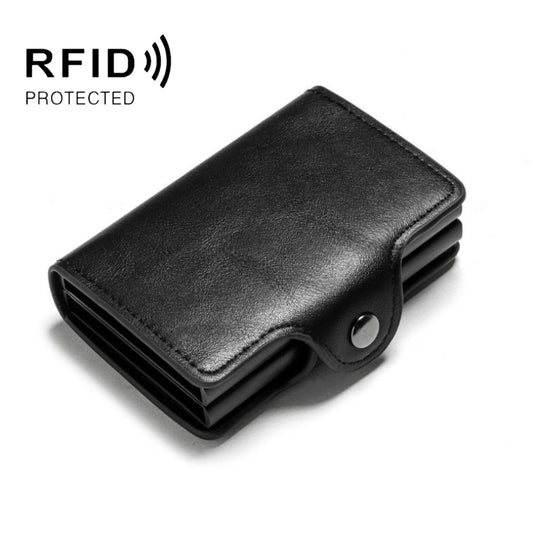 Automatic Pop-up Card Holder Metal Card Box RFID Credit Card Bank Card Box Wallet, GS-AL003  Black, GS-AL003 Coffee, GS-AL003 Brown, GS-AL003 Red, GS-AL003 Blue
