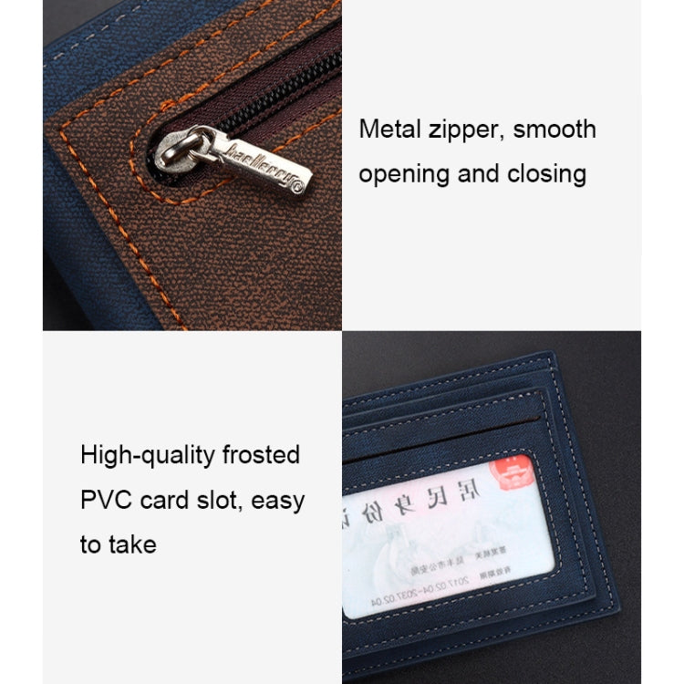 Baellerry Synthetic Leather Men Short Wallet Large Capacity Multi-Card Slot Zipper Wallet