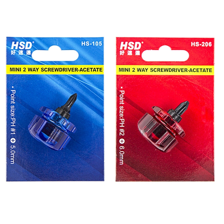 Portable Short Handle Phillips And Straight 2 In 1 Screwdriver With Magnetism, HSD HS-105, HSD HS-206