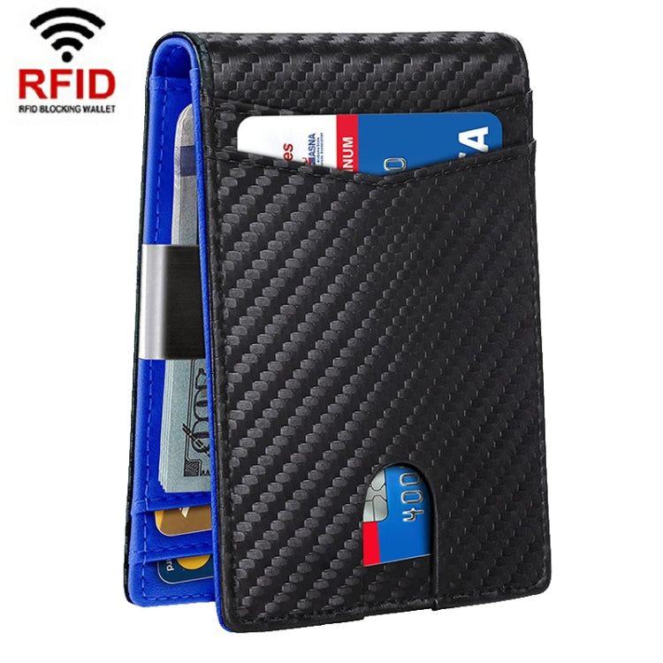 RFID Anti-Magnetic And Anti-Theft Leather Multi-Card Credit Card Wallet Coin Purse, (Black), (Beige), (Carbon Fiber Black+Black Inside), (Carbon Fiber Black+Orange Inside), (Carbon Fiber Black+Blue Inner)