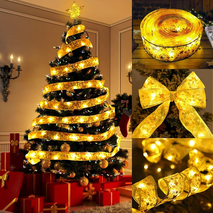 LED Christmas Tree Decoration Bronzing Ribbon Lights