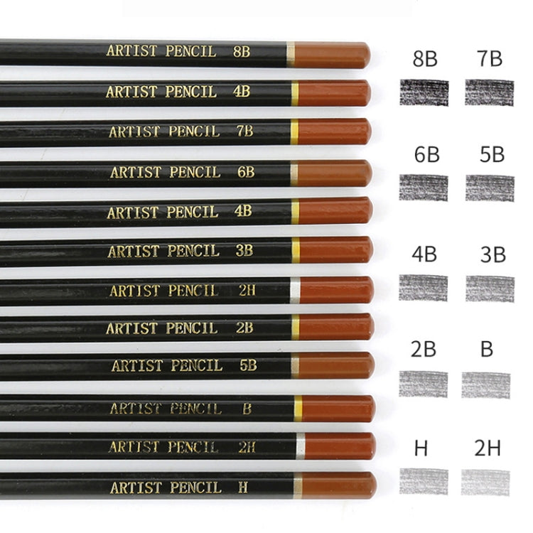 Sketch Drawing Pencil Set 2H-8B Special Pencil for Art Painting, 28-in-1