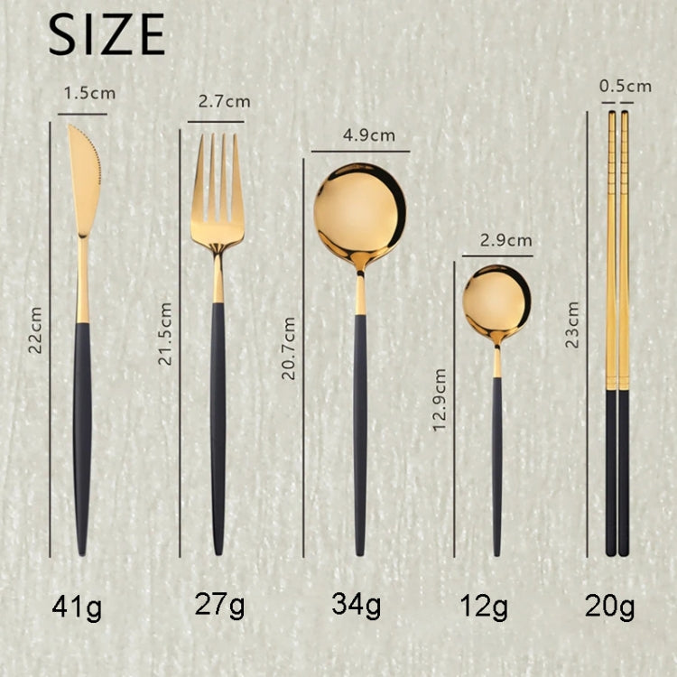 4pcs /Pack Stainless Steel Glossy Mirror Flatware Gift Set, With Tea Spoon (Silver), With Tea Spoon (Titanium), With Tea Spoon (Black Golden), With Chopsticks (Silver), With Chopsticks (Titanium), With Chopsticks (Black Golden)