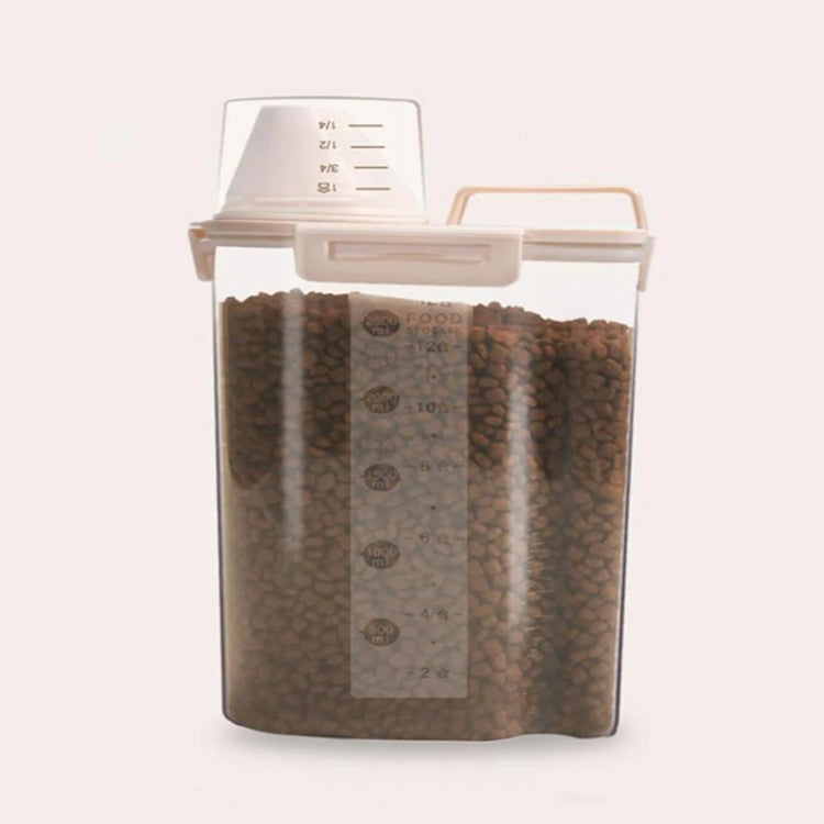 Pet Food Storage Bucket 4 Snap Dog Food Moisture Proof Sealed Storage Tank, 1.5L, 2.5L