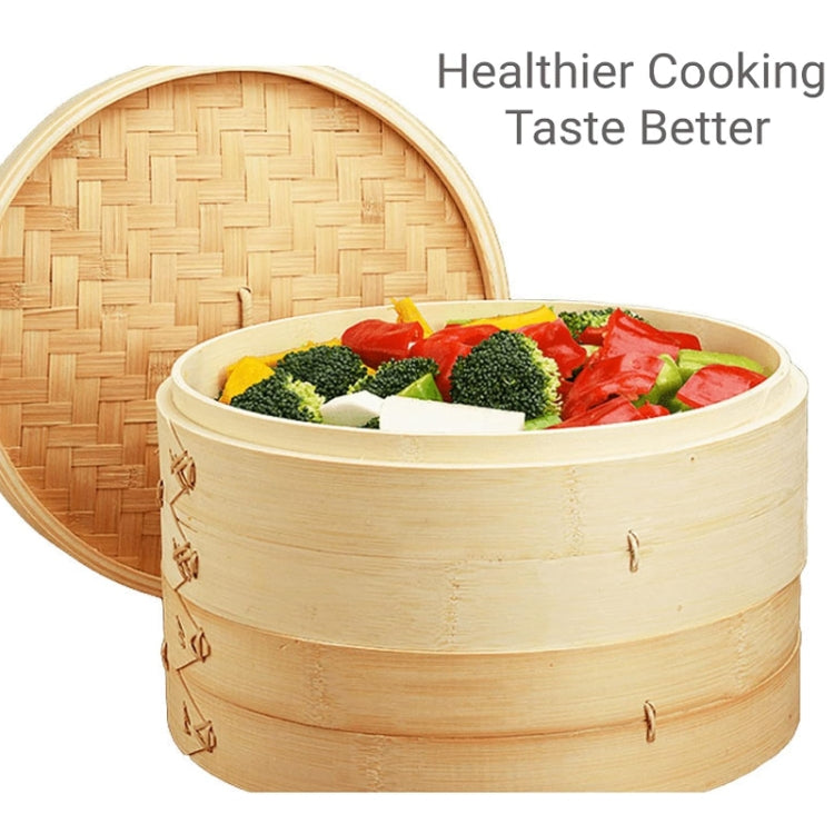 Bamboo Bun Steamer Food Veggie Steamer Basket, 21cm Cover, 21cm Cage, 27cm Cage