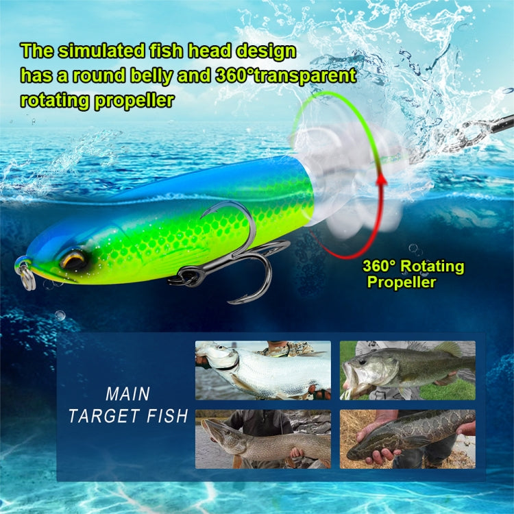 PROBEROS DW601 360 Degree Rotating Propeller Lures Topwater Tethered Tractor Floating Fake Fish Bait, 11.5cm/16.5g, 14.5cm/32.5g, 10.5cm/13.5g