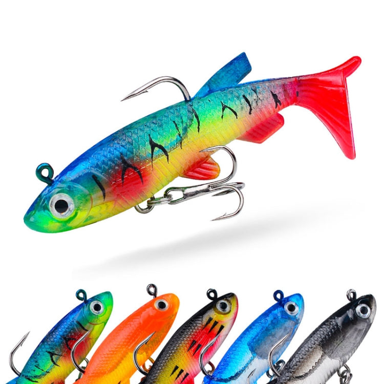 PROBEROS DW6087 T-Tail Lead Fish Soft Lure Sea Bass Boat Fishing Bionic Fake Bait, 7.5cm/13.5g