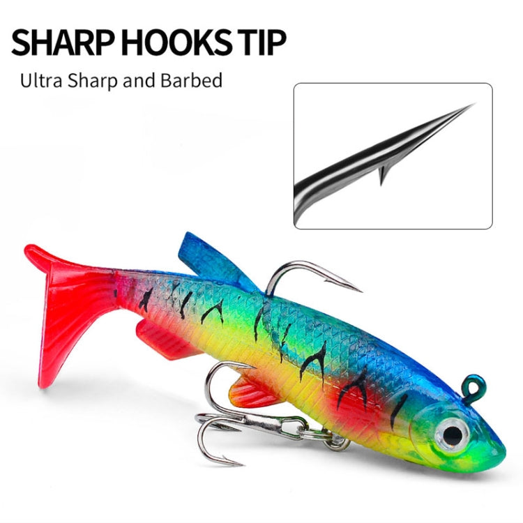 PROBEROS DW6087 T-Tail Lead Fish Soft Lure Sea Bass Boat Fishing Bionic Fake Bait, 7.5cm/13.5g