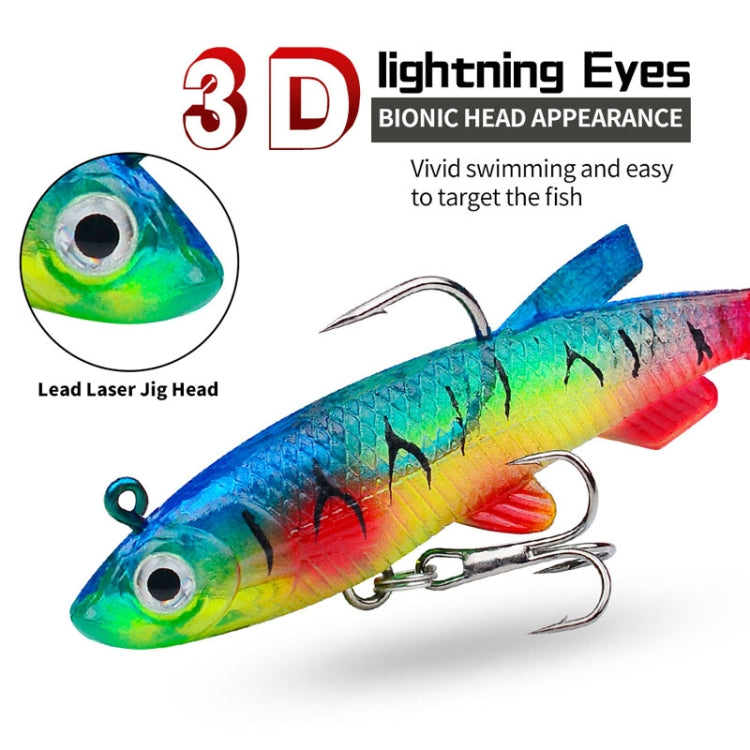 PROBEROS DW6087 T-Tail Lead Fish Soft Lure Sea Bass Boat Fishing Bionic Fake Bait, 7.5cm/13.5g