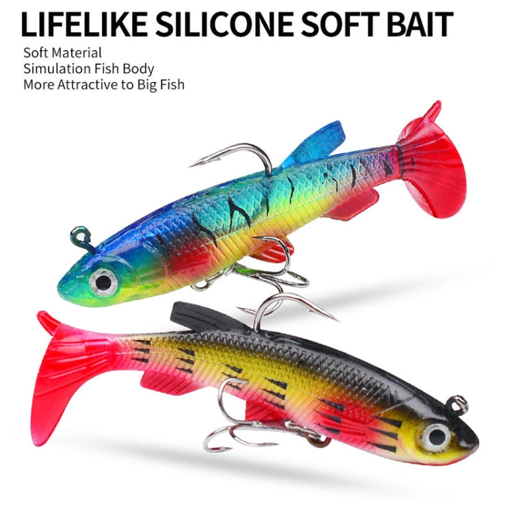 PROBEROS DW6087 T-Tail Lead Fish Soft Lure Sea Bass Boat Fishing Bionic Fake Bait, 7.5cm/13.5g