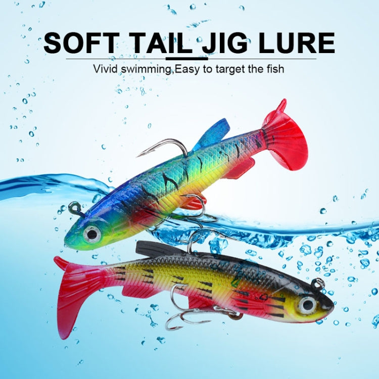 PROBEROS DW6087 T-Tail Lead Fish Soft Lure Sea Bass Boat Fishing Bionic Fake Bait, 7.5cm/13.5g